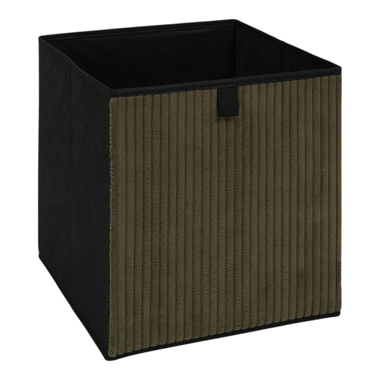 Úložný box CORDUROY 30x30 cm zelený/čierny