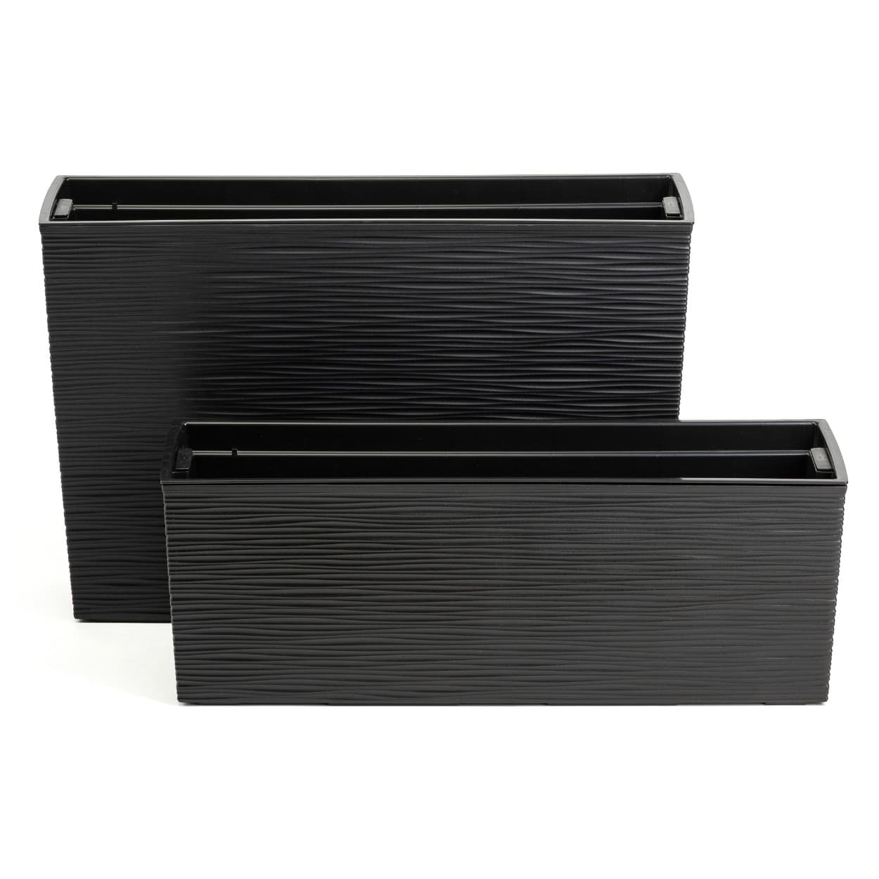 Sada 2 ks kvetináčov Riflo 56×19/36,2×56,1 cm čierna