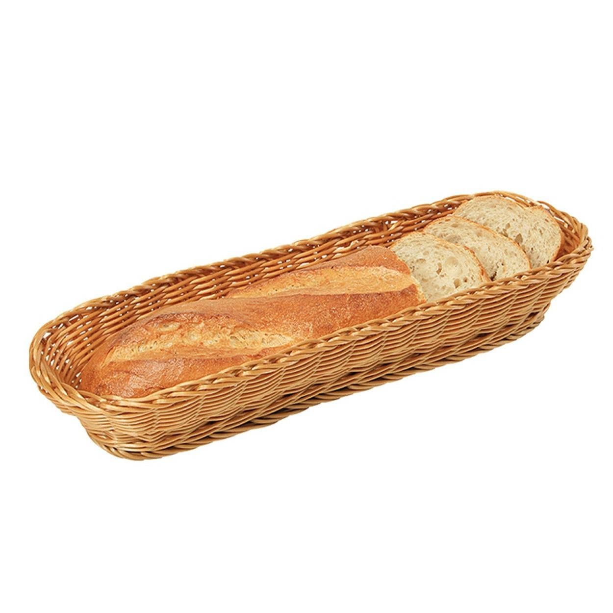 Plastový oválny košík na bagety FRANCIS 41x16 cm hnedý