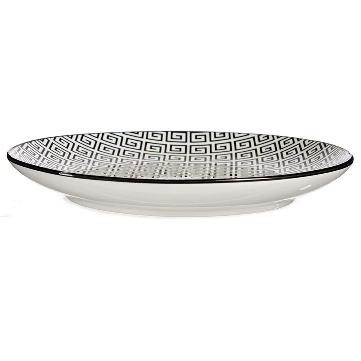 Mělký porcelánový talíř GEOMETRICO 24 cm bílý/černý 1