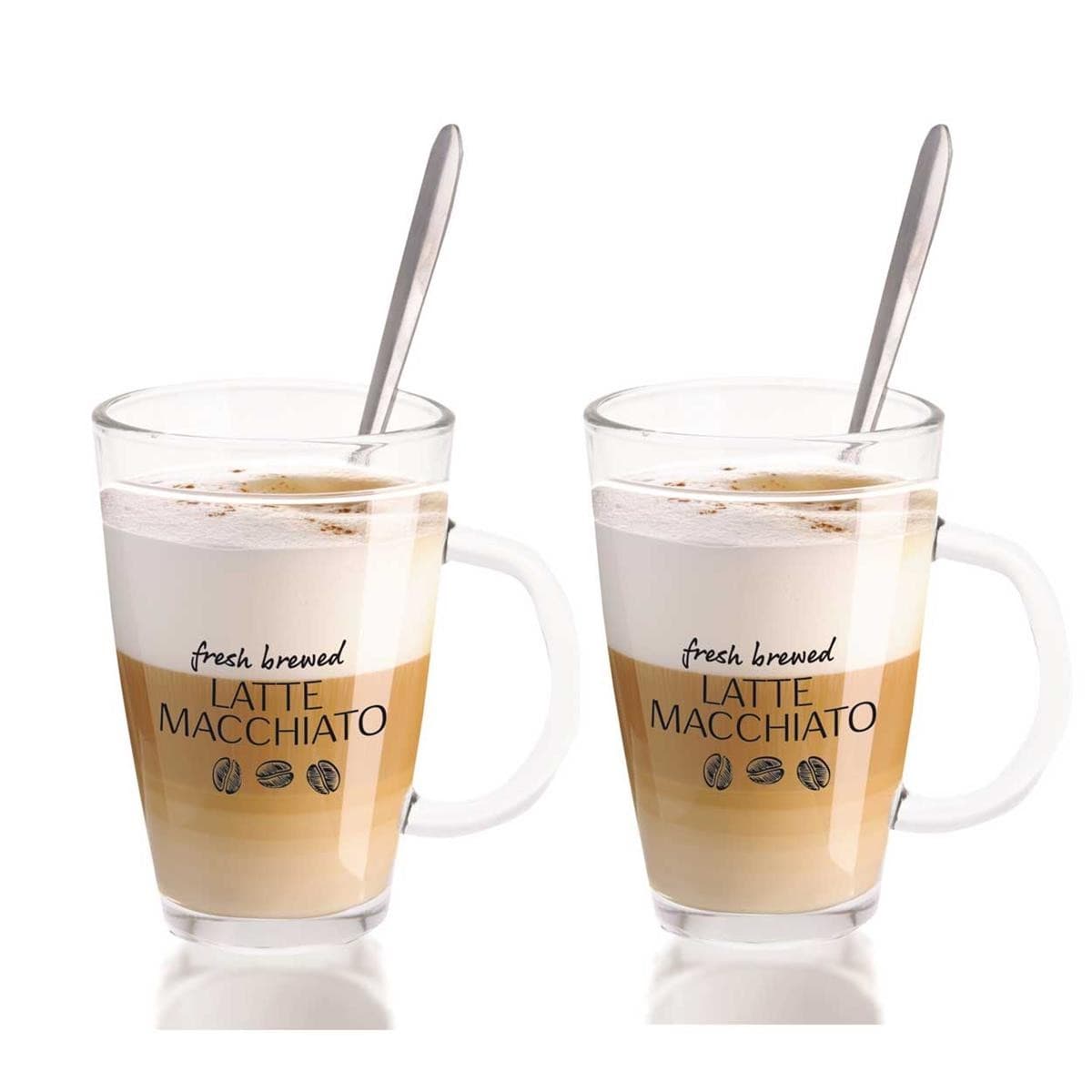 Sada 2 pohárov s lyžičkou Latte 300 ml