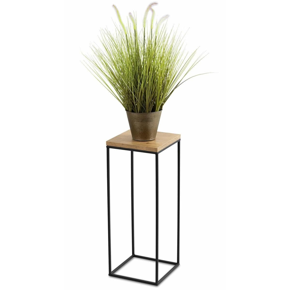 Kvetinový stojan CHARR 60 cm čierny/dub lancelot 1