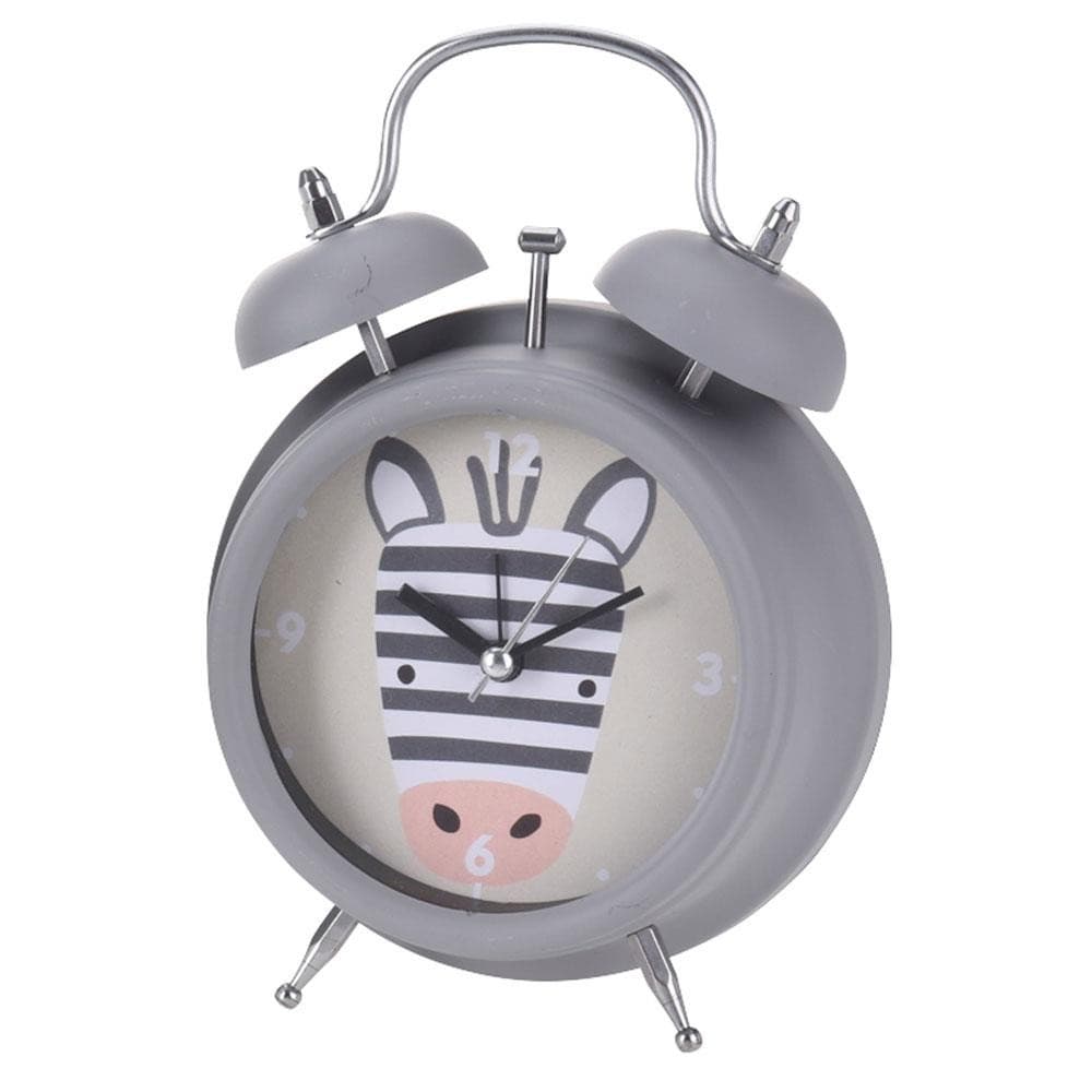 Budík pre deti Zebra šedá