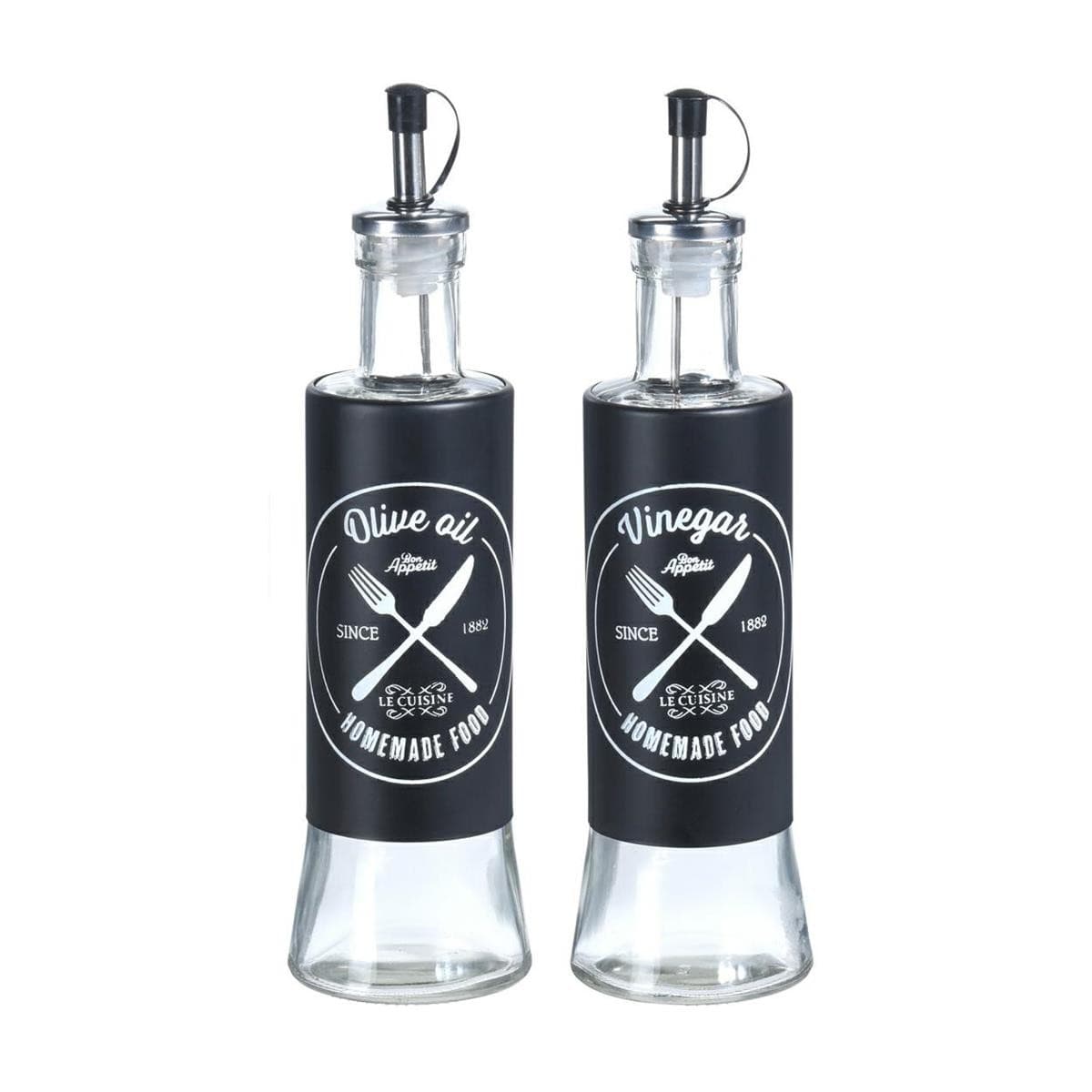 Sada sklenených fliaš na olej a ocot 2x300 ml čierna 1