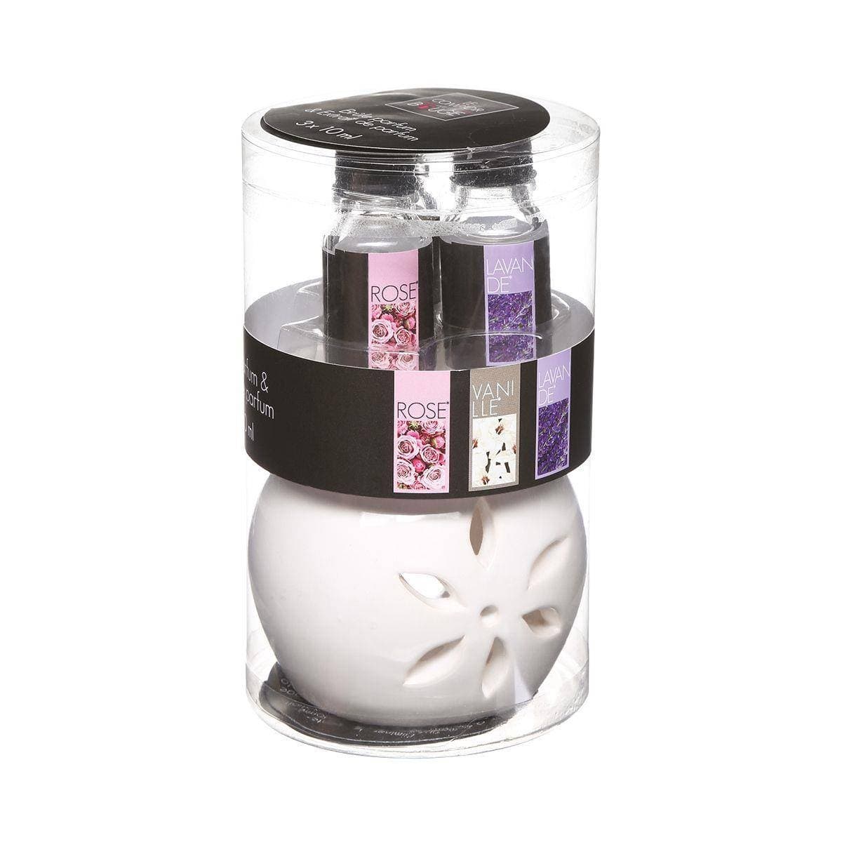 Aroma lampa biela + 3 kvetinové oleje Atmosphera 1