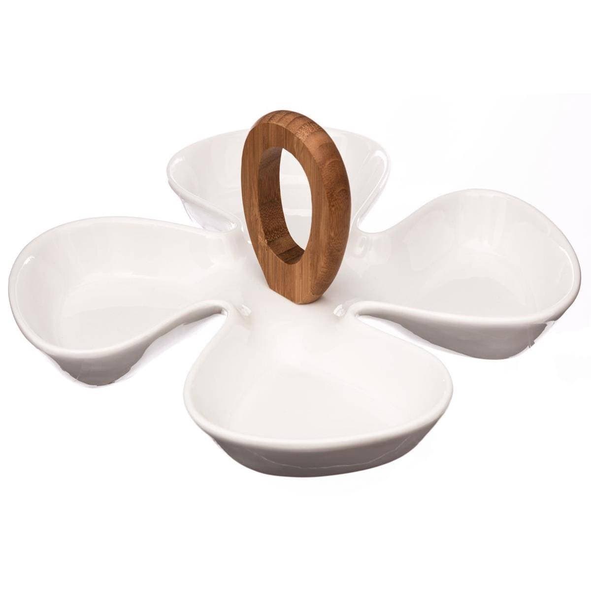 Porcelánová delená miska biela 1