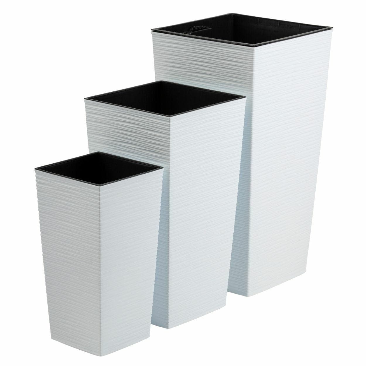Sada 3 ks kvetináčov Porto Riflo 57x29,5/46x24,7/36,6x18,9 cm biela 1