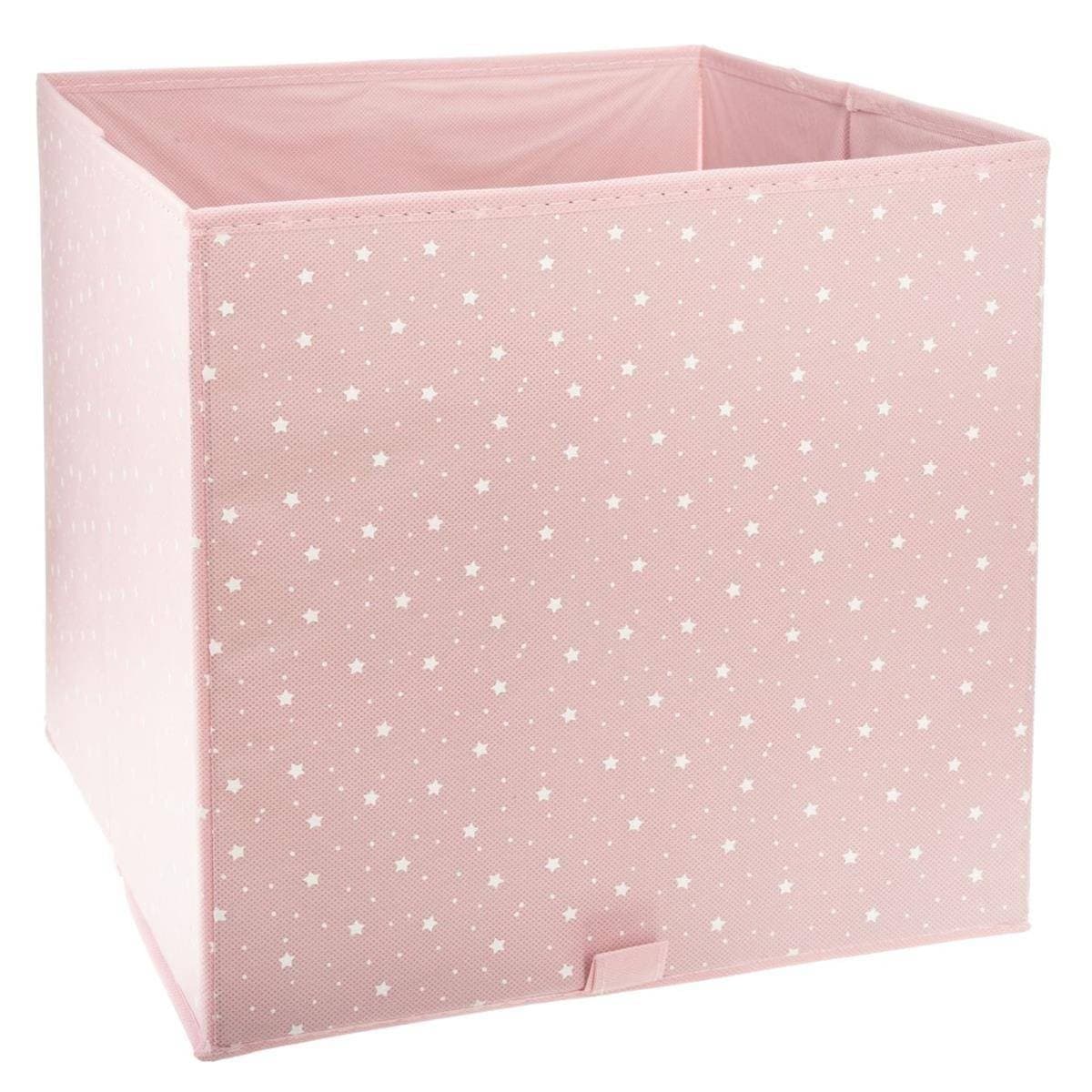 Textilný košík na hračky Pink Stars 29x29 cm ružový 1
