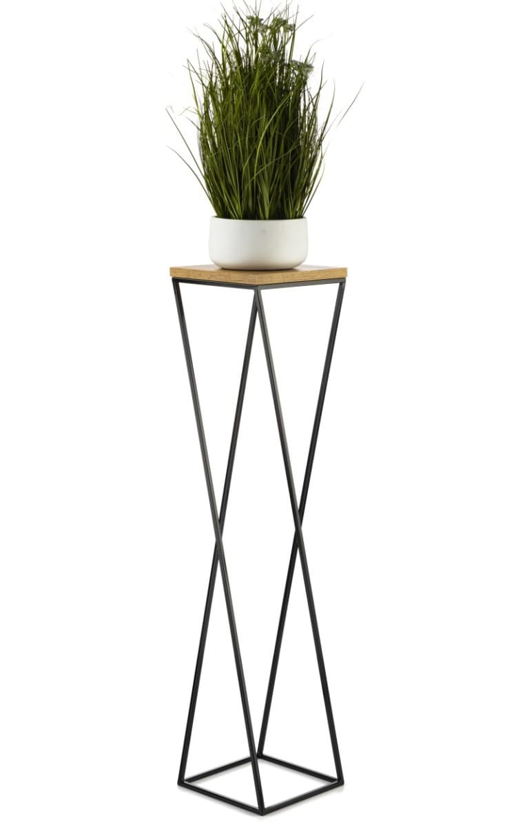 Kvetinový stojan LOFT I 100 cm čierny/dub lancelot 1