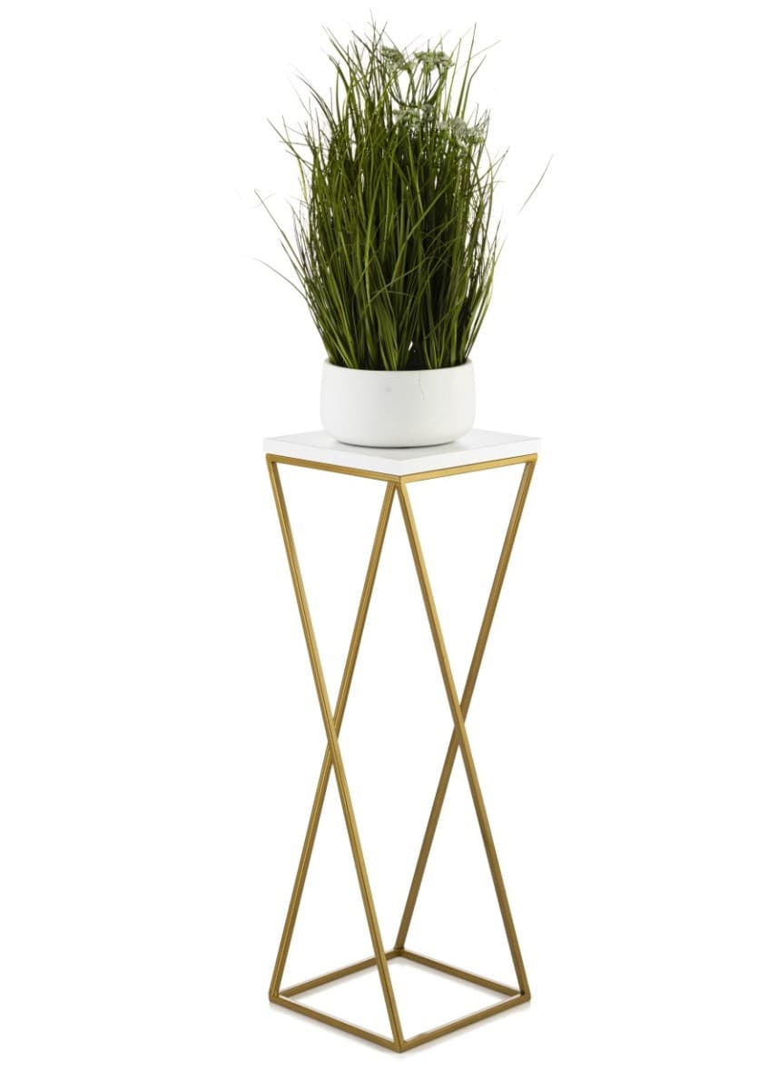 Kvetinový stojan LOFT I 70 cm zlatý/biely 1