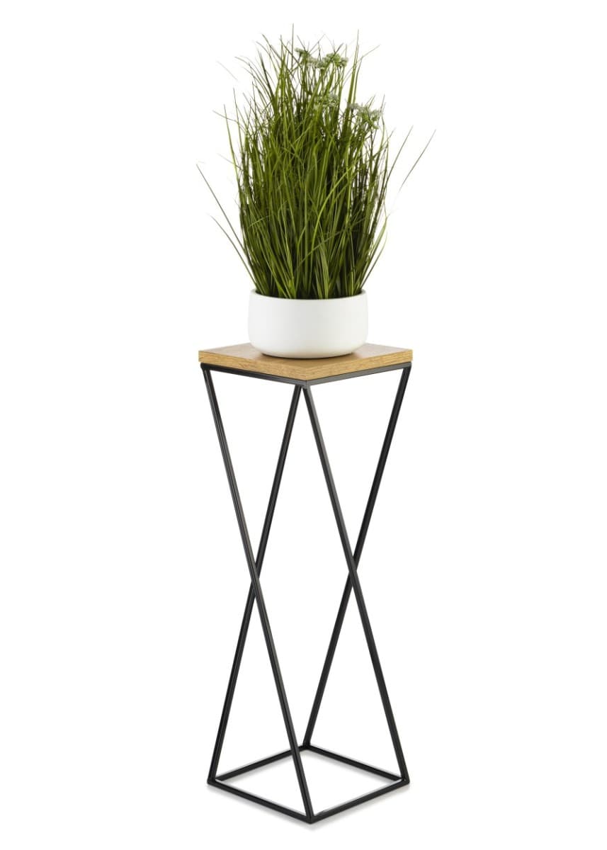 Kvetinový stojan LOFT I 70 cm čierny/dub lancelot