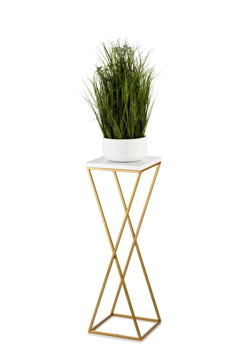 Kvetinový stojan LOFT 70 cm zlatý/biely 1