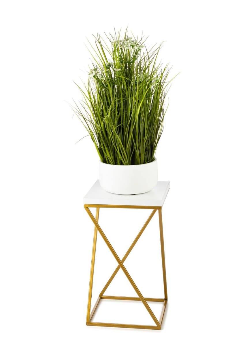 Kvetinový stojan LOFT II 40 cm zlatý/biely 1