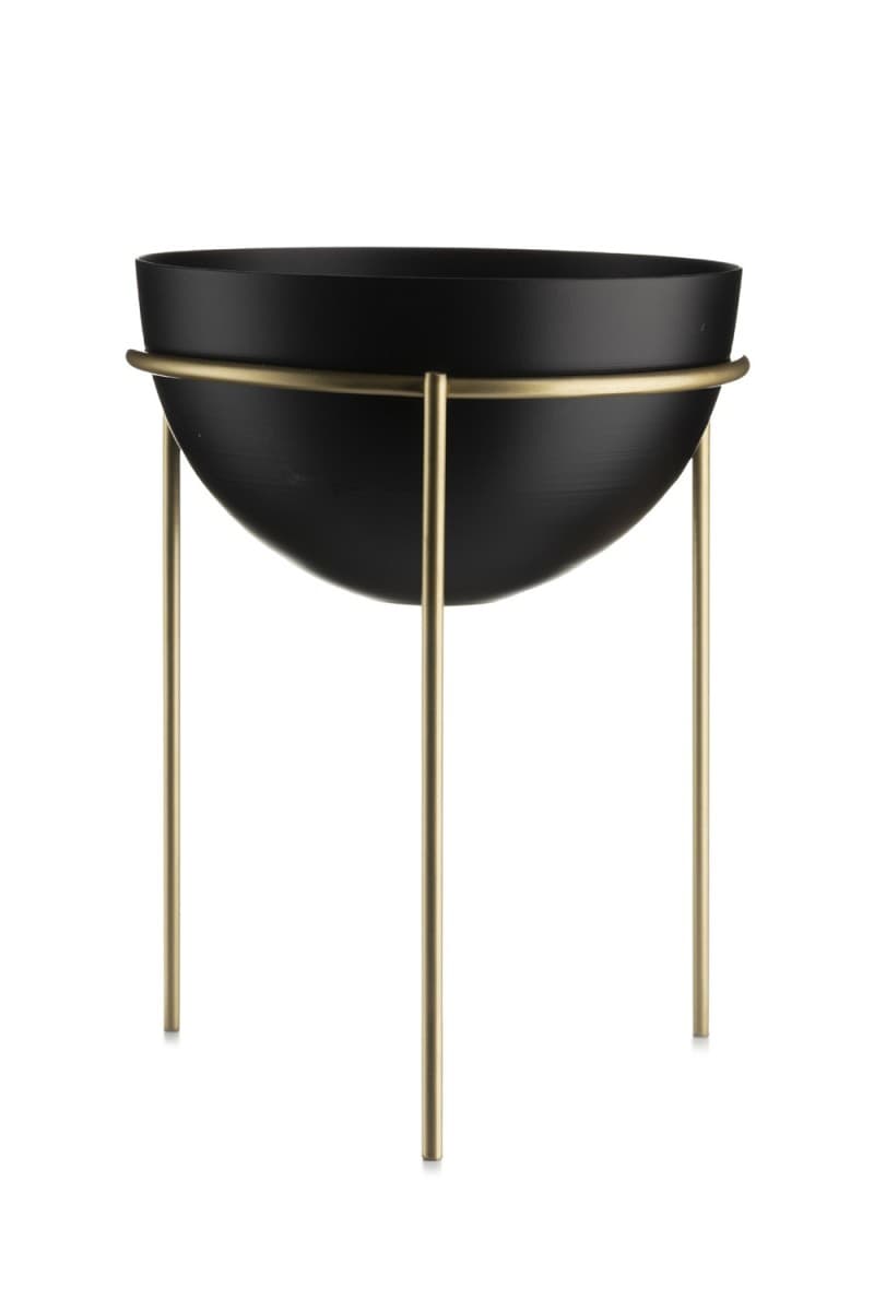 Kvetináč na stojane LOFT II 25 cm čierna/zlatá 1