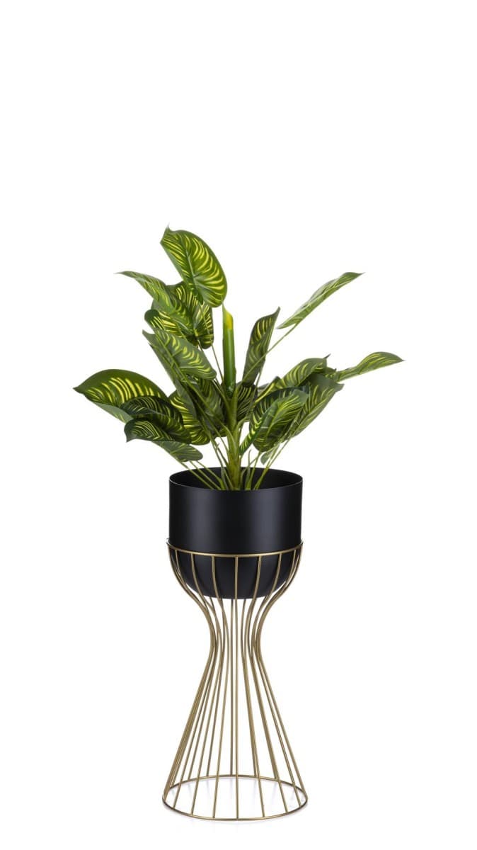 Kvetináč na stojane LOFT IV 46 cm zlatý/čierny 1