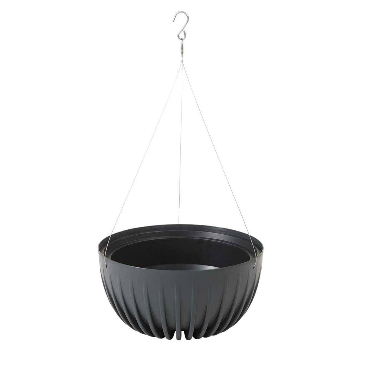 Závesný kvetináč STRIPPED ECO 24 cm antracitový 1