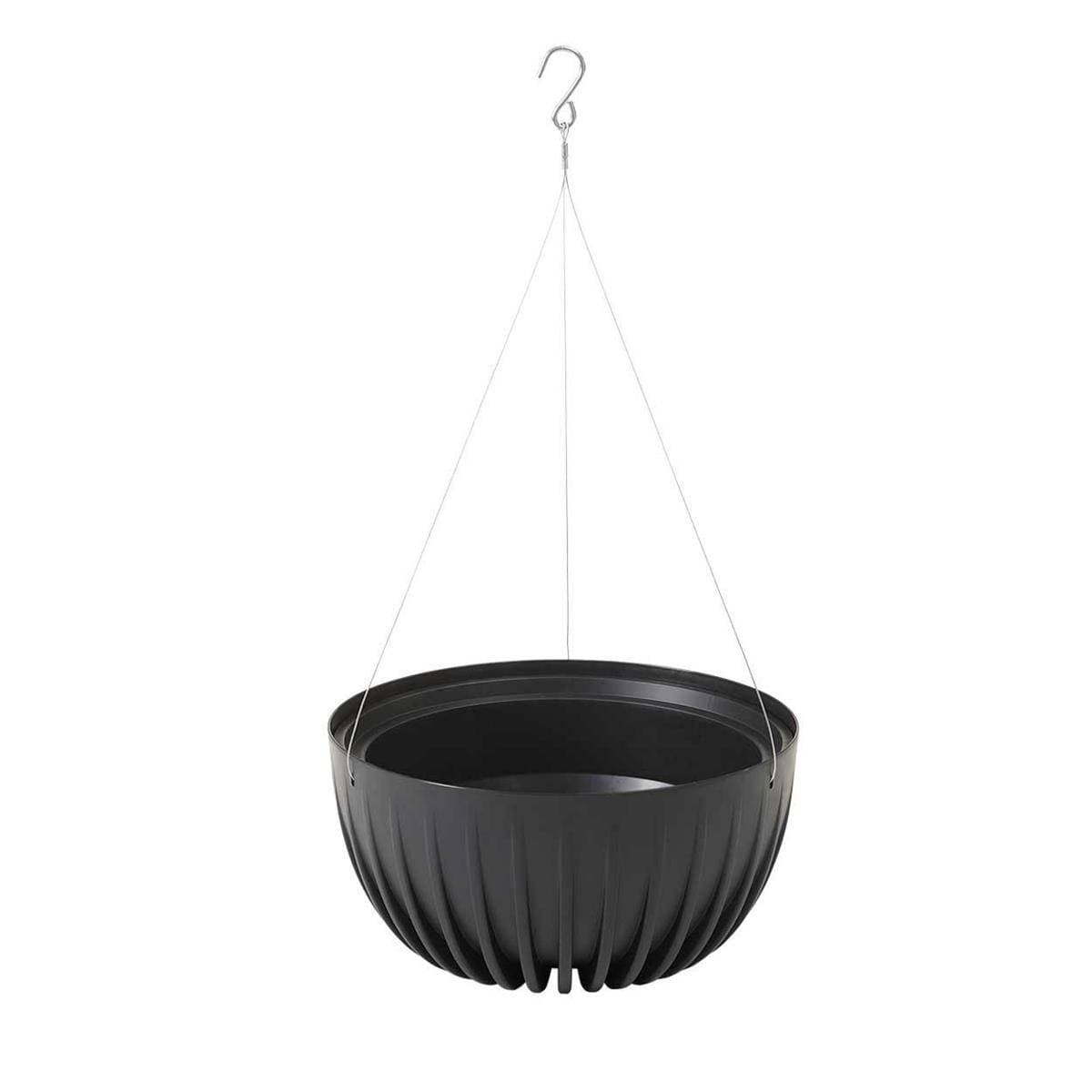 Závesný kvetináč STRIPPED ECO 24 cm čierny