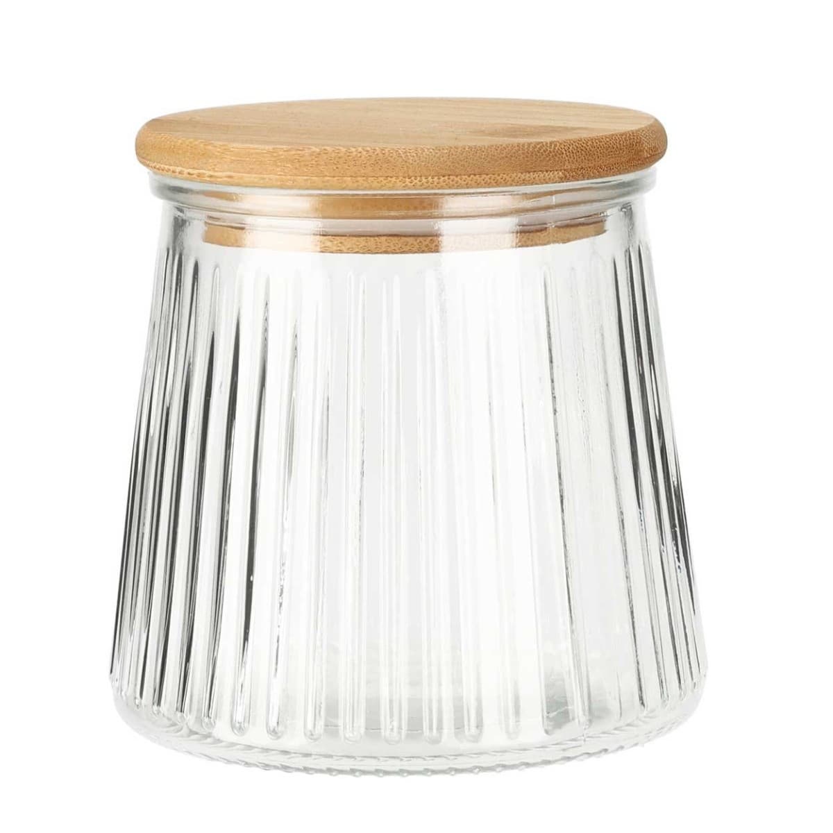 Sklenená dóza na potraviny Elegancia 680 ml bambus/číra 1