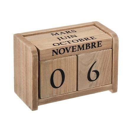 Drevený kalendár TIMBER hnedý 1