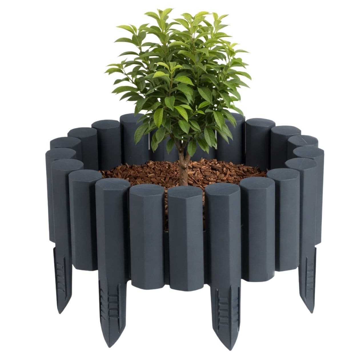 Sada 8 ks záhradných palisád Frame 220 cm antracitová