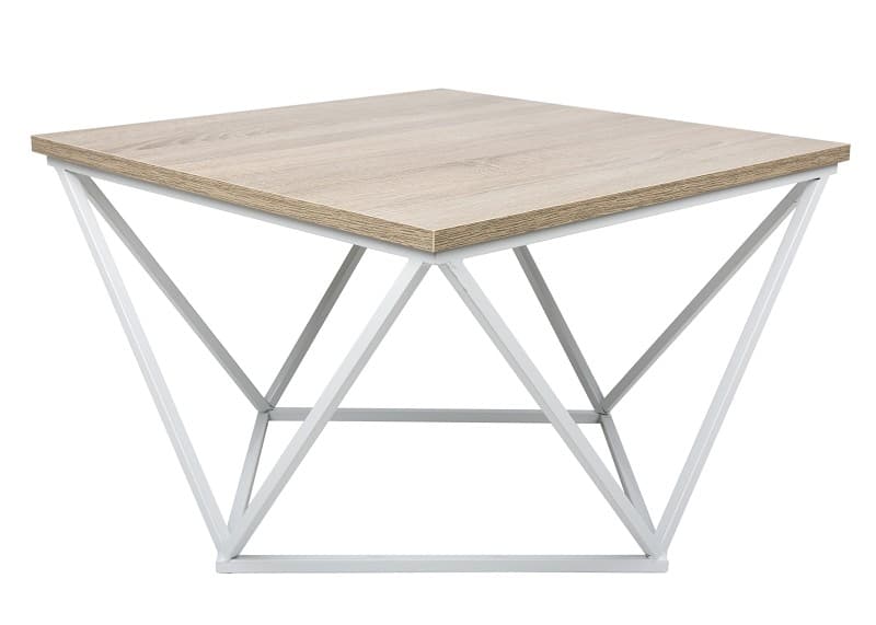 Konferenčný stolík Curved 60 cm biely/dub tmavý