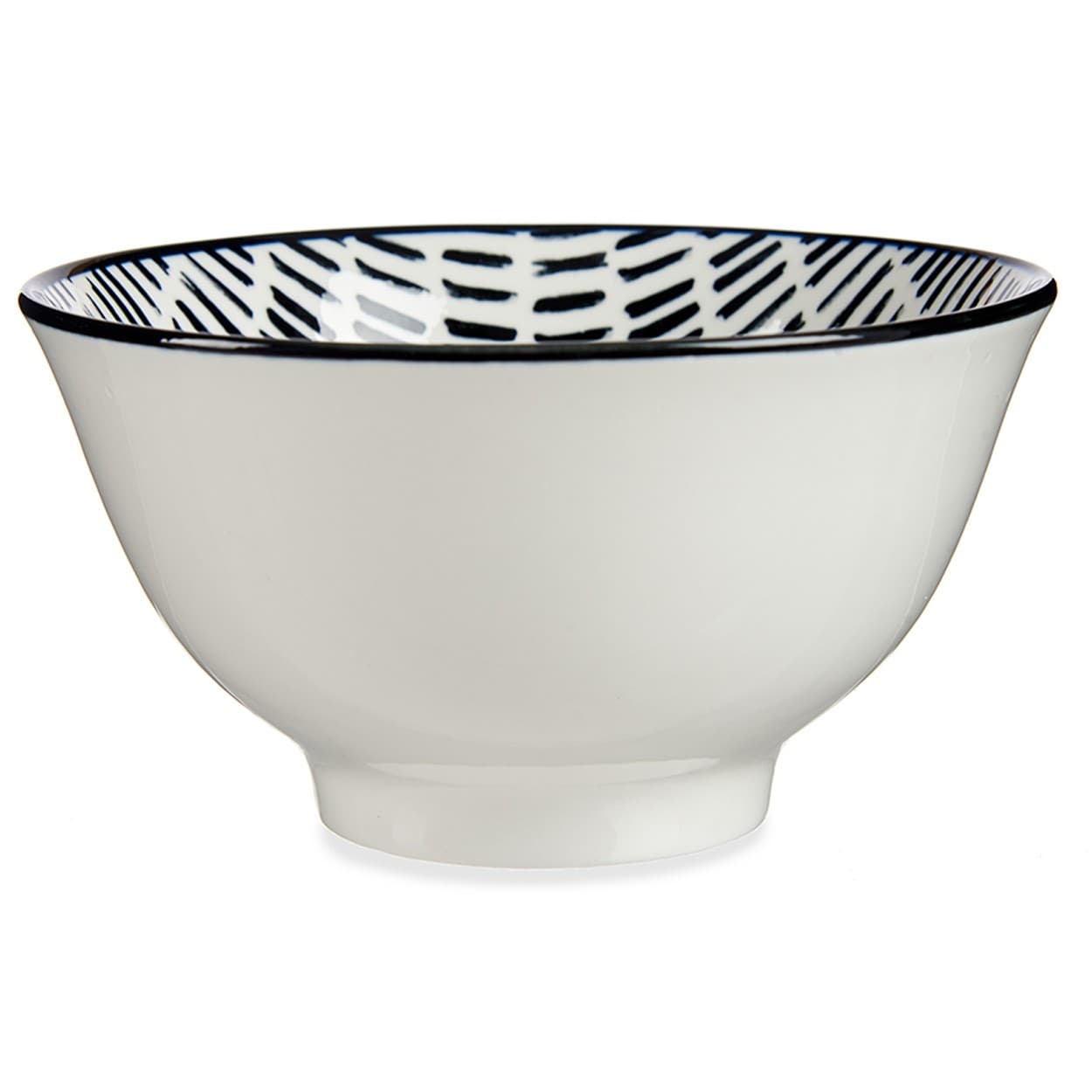 Porcelánová miska na polievku LINEAS 16 cm biela/čierna 1