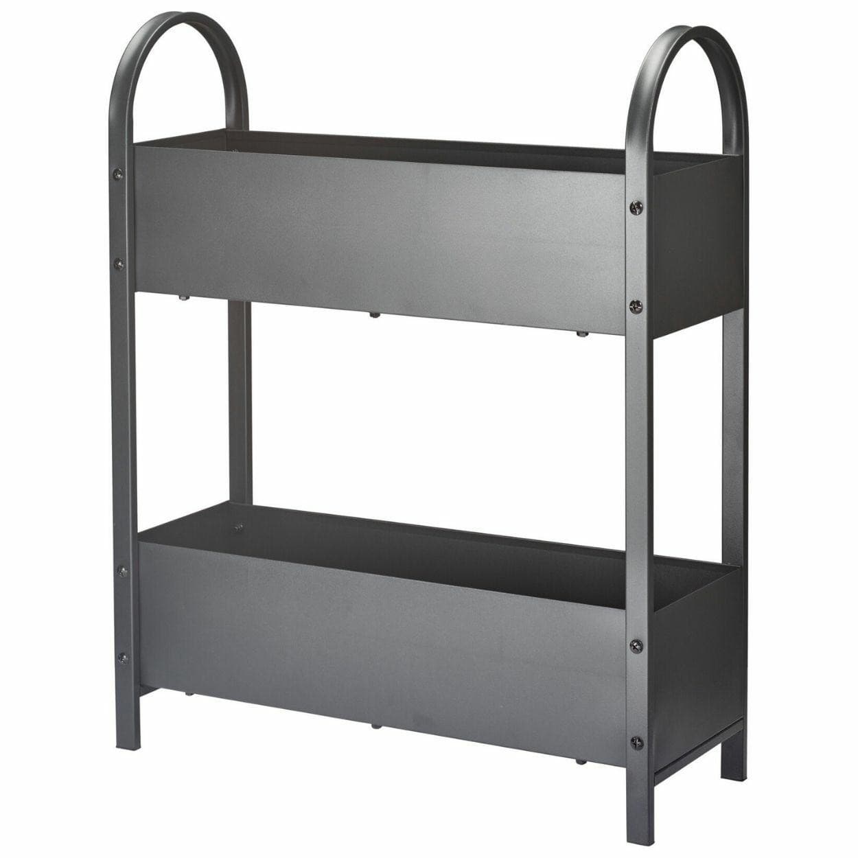 Dvojposchodový kovový kvetináč Urban 75 cm sivý 1