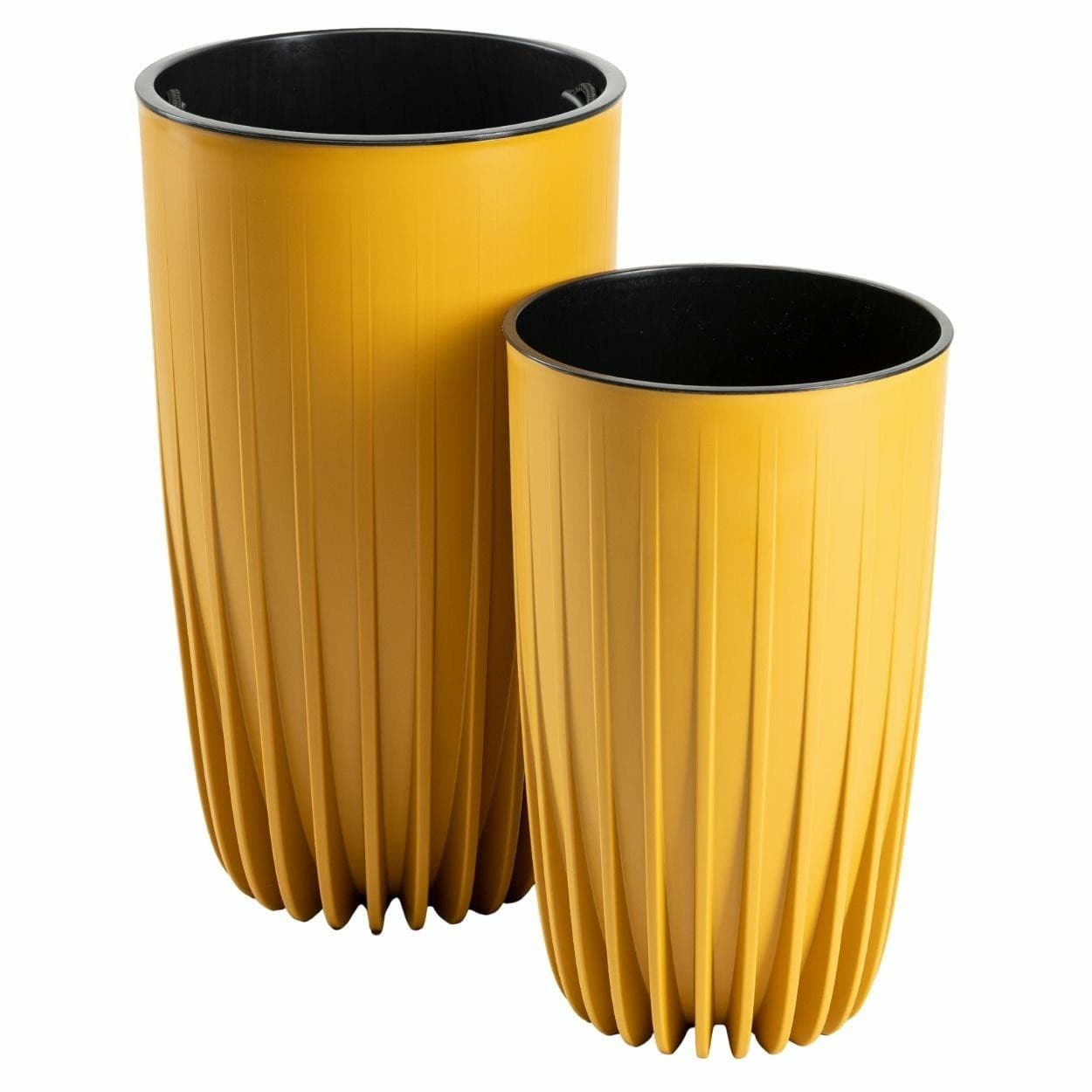 Sada 2 ks kvetináčov Stripped Eco horčicová 1