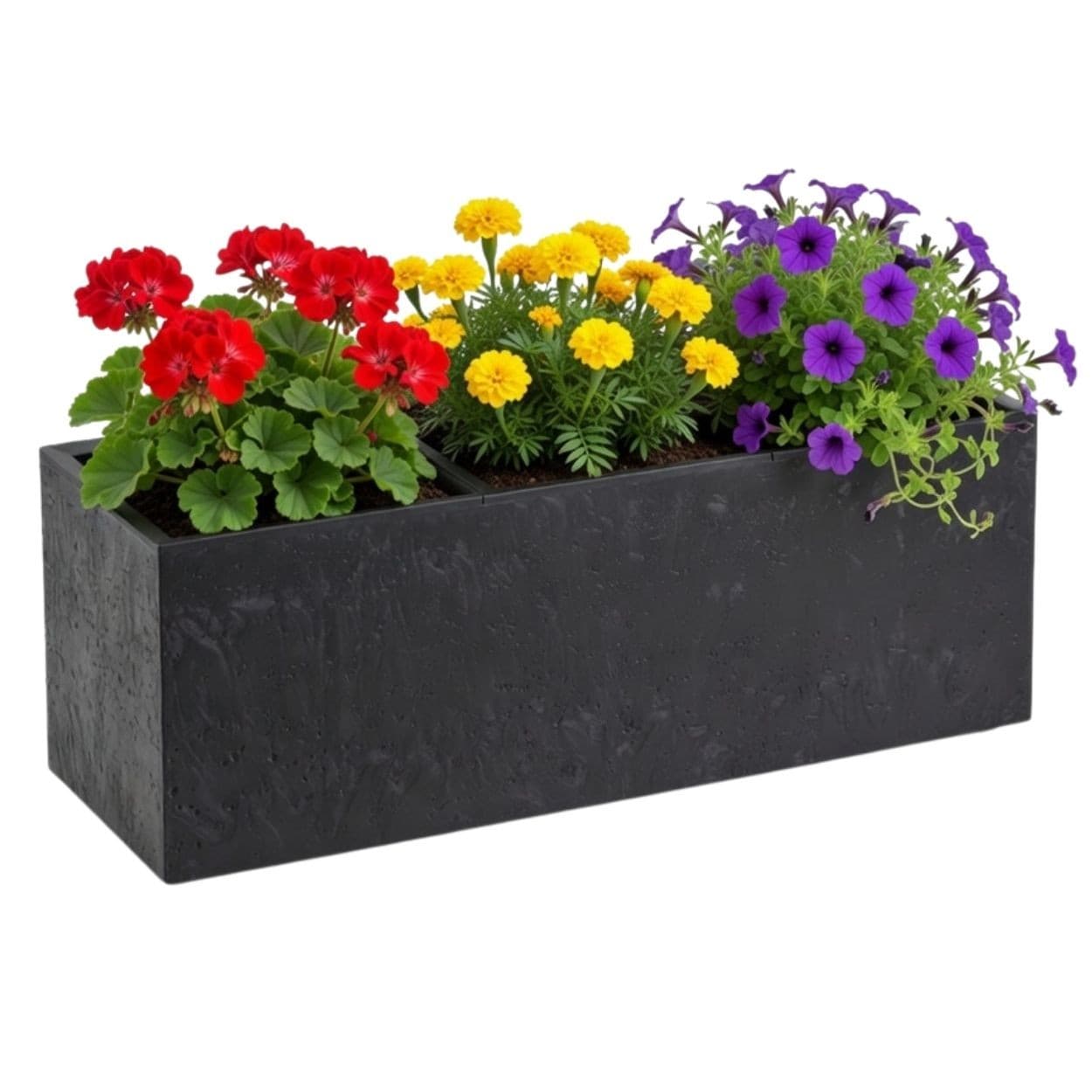 Kvetináč na kolieskach BETONIQUE 90x30 cm čierny betón
