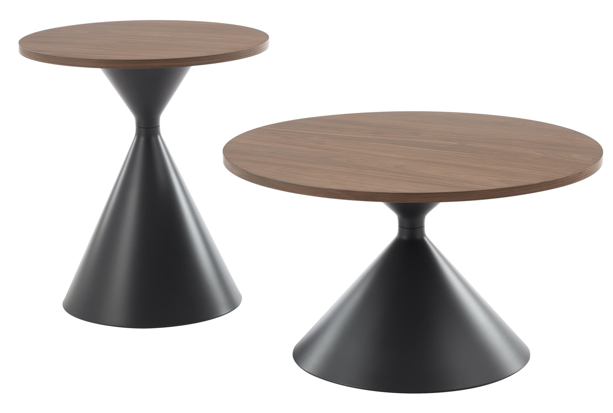 Sada 2 ks konferenčných stolíkov Boston čierna/hnedá