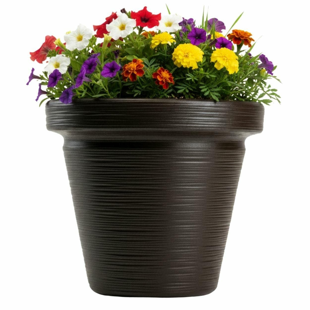 Plastový kvetináč Riflo 33,9x39 cm mokka