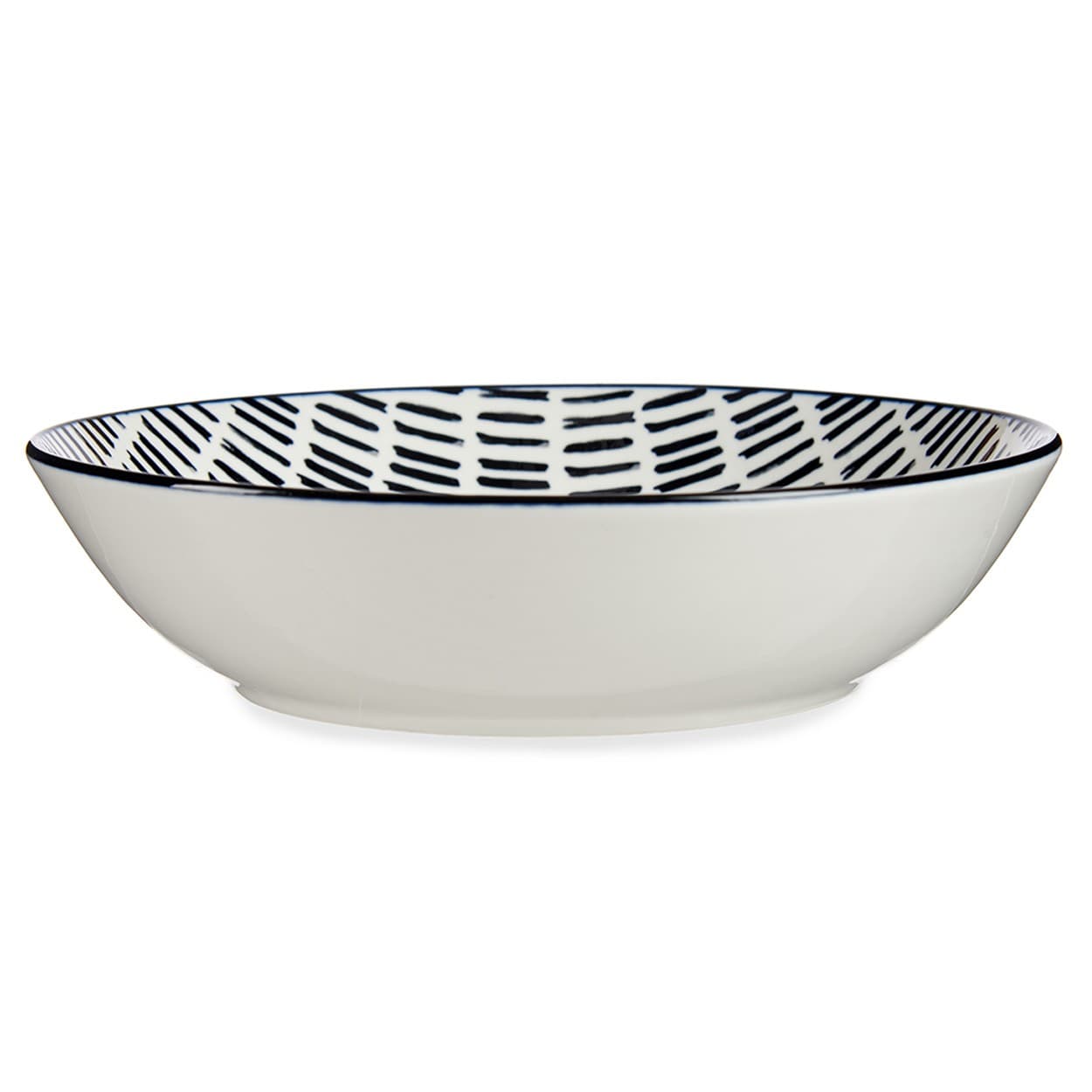 Porcelánový hlboký tanier LINEAS 20 cm biely/čierny