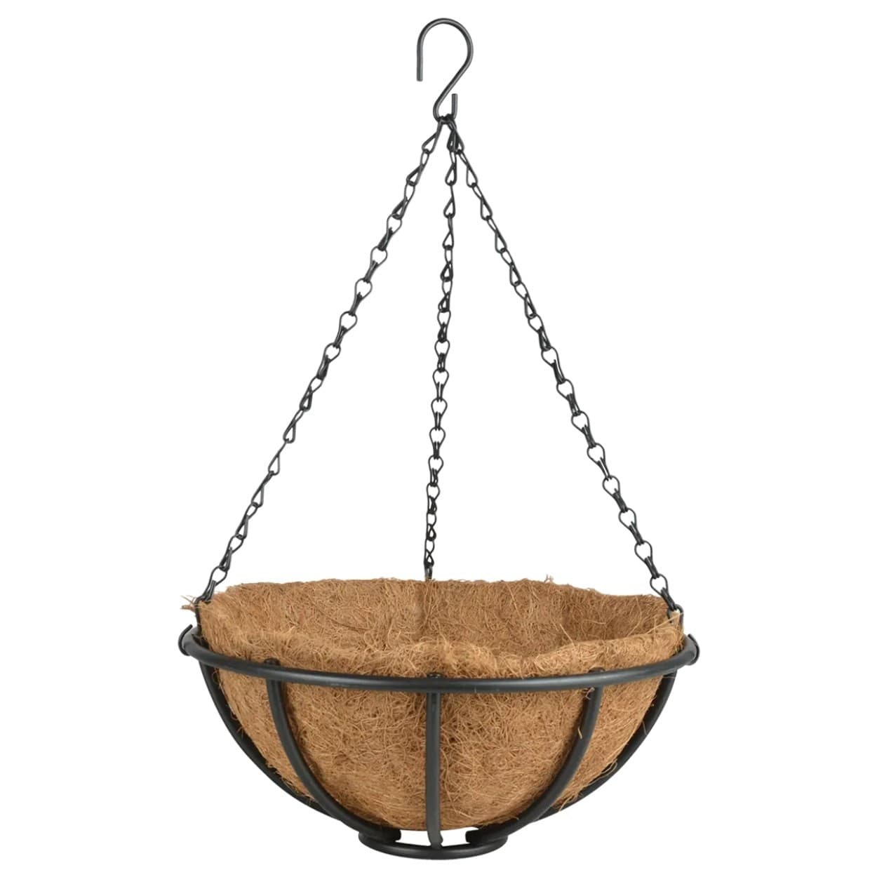 Závesný kvetináč Loft 30 cm čierny/hnedý 1