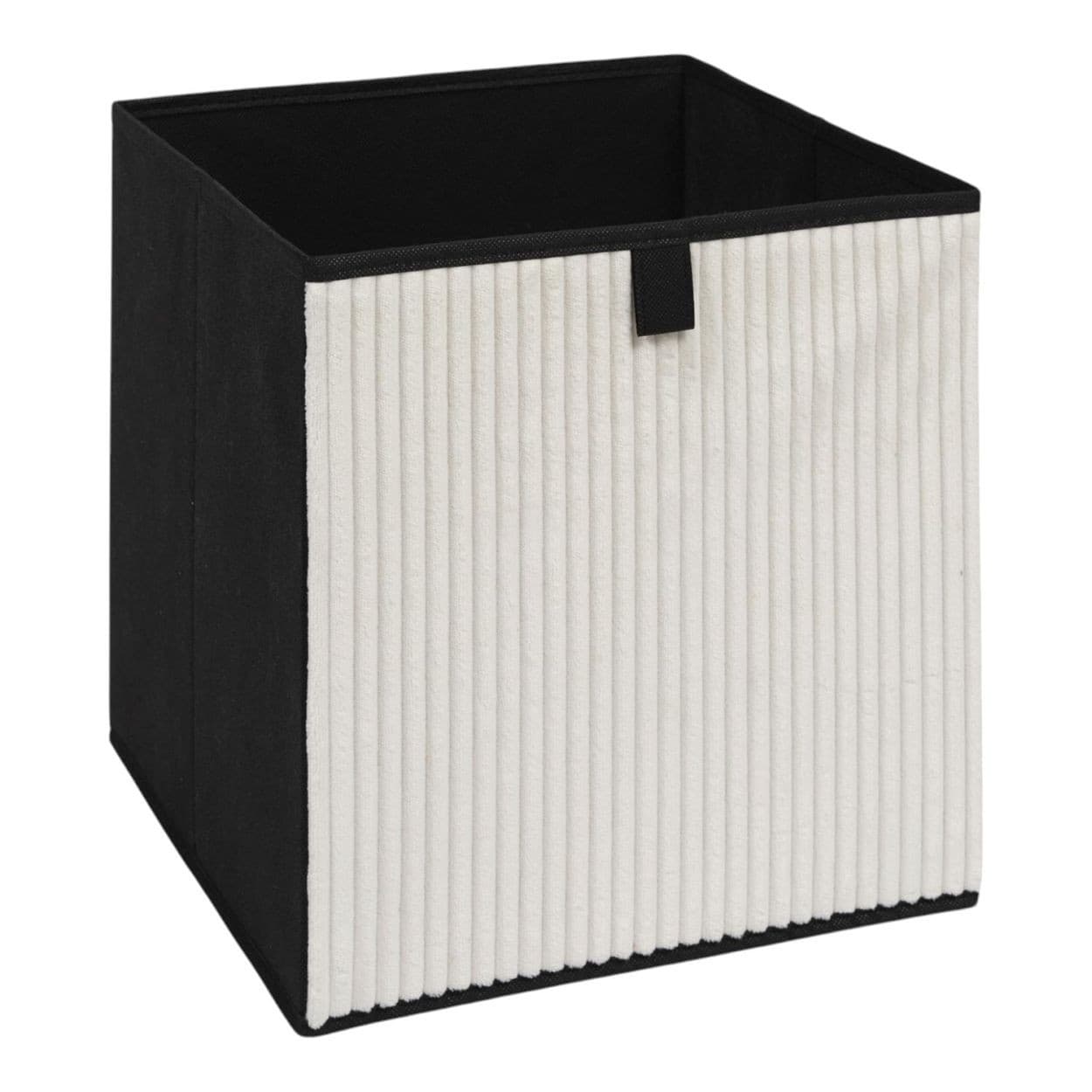 Úložný box CORDUROY 30x30 cm krémový/černý