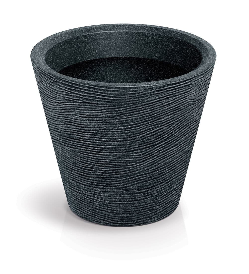 Plastový kvetináč TUBRAN ROUND I čierny granit 1