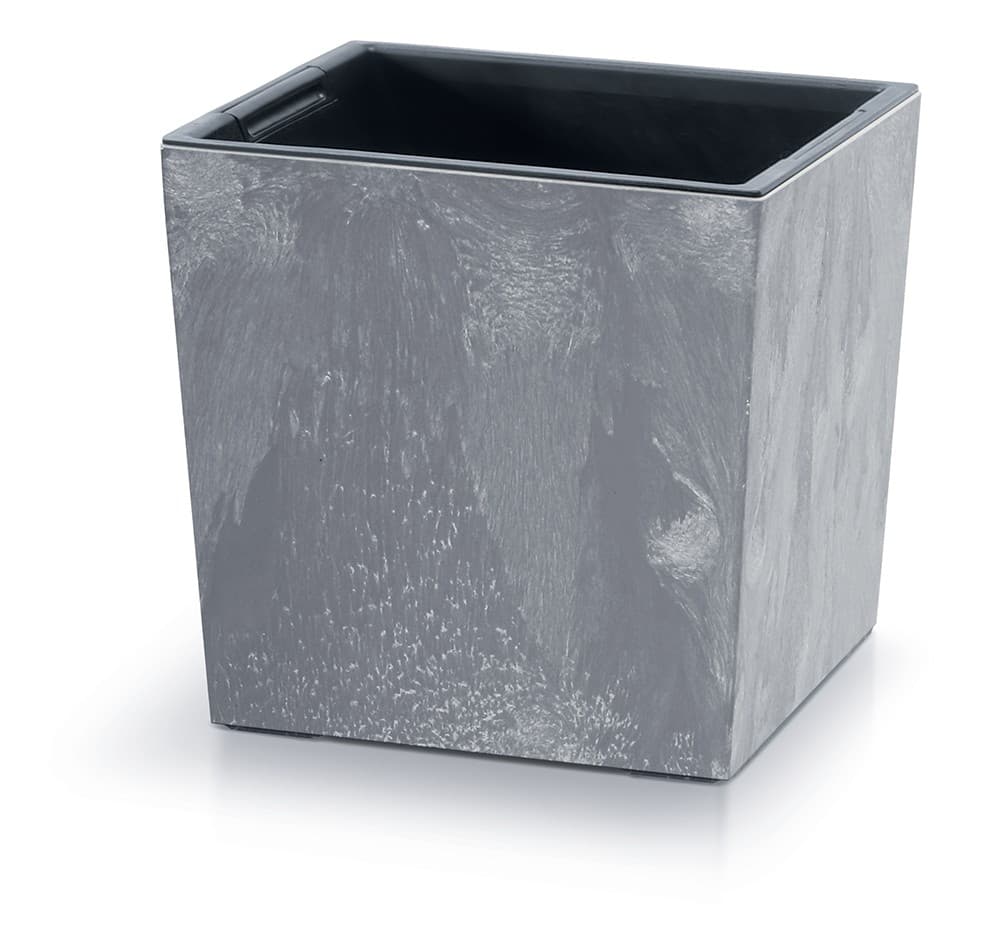 Kvetináč NURBI CUBE BETON EFFECT tmavo šedý