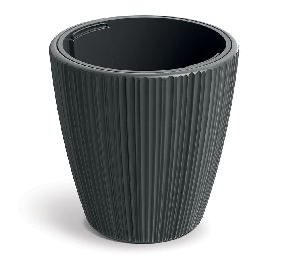 Plastový kvetináč OROS tmavosivý matný