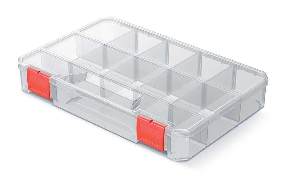 Organizér RQS BOX 27,5x18,6x4,1 cm transparentný/červený 1