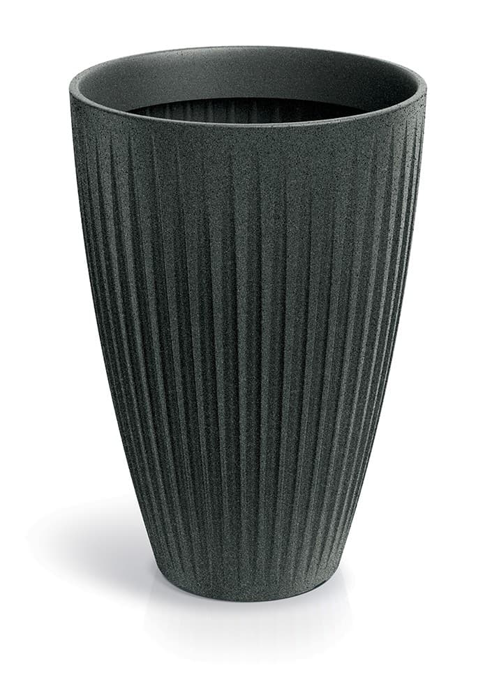 Vysoký kvetináč LATIE ROUND II 40 cm granitovo čierny