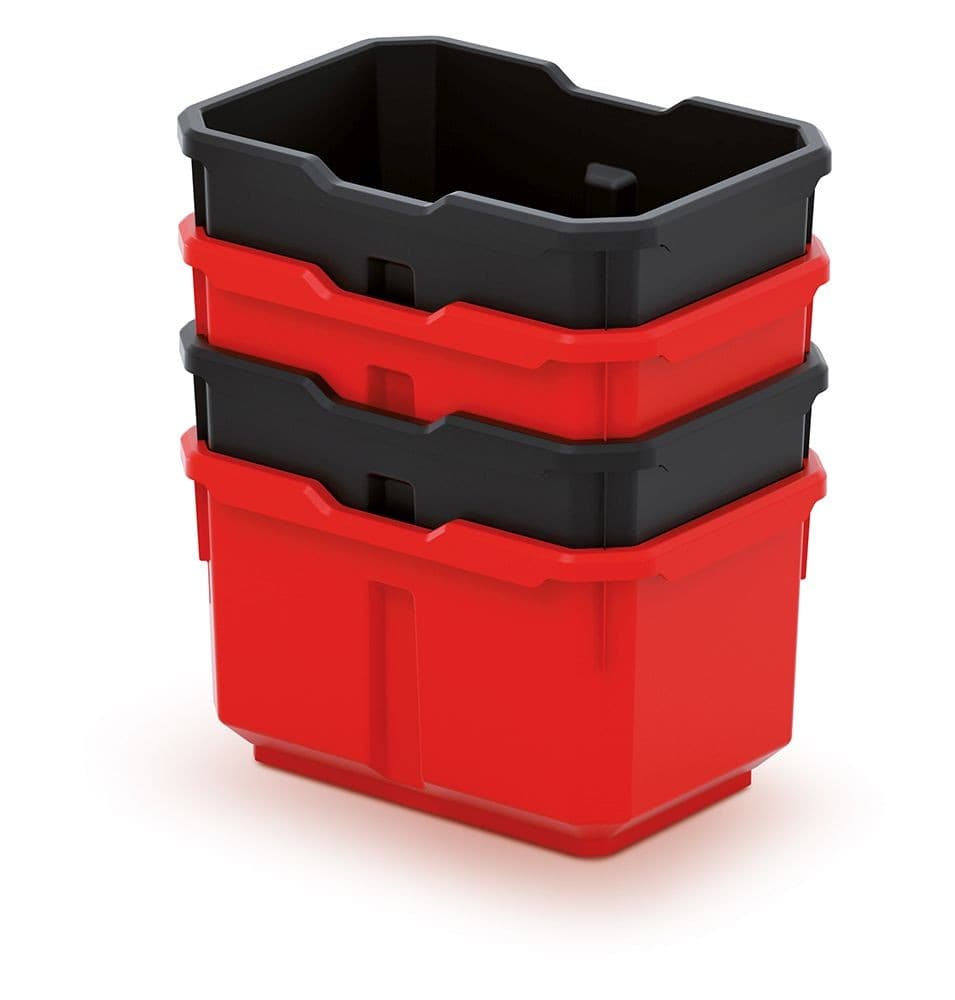 Sada úložných boxů 4 ks TITANIO 15,6 x 11 x 19,5 cm černo-červená 1
