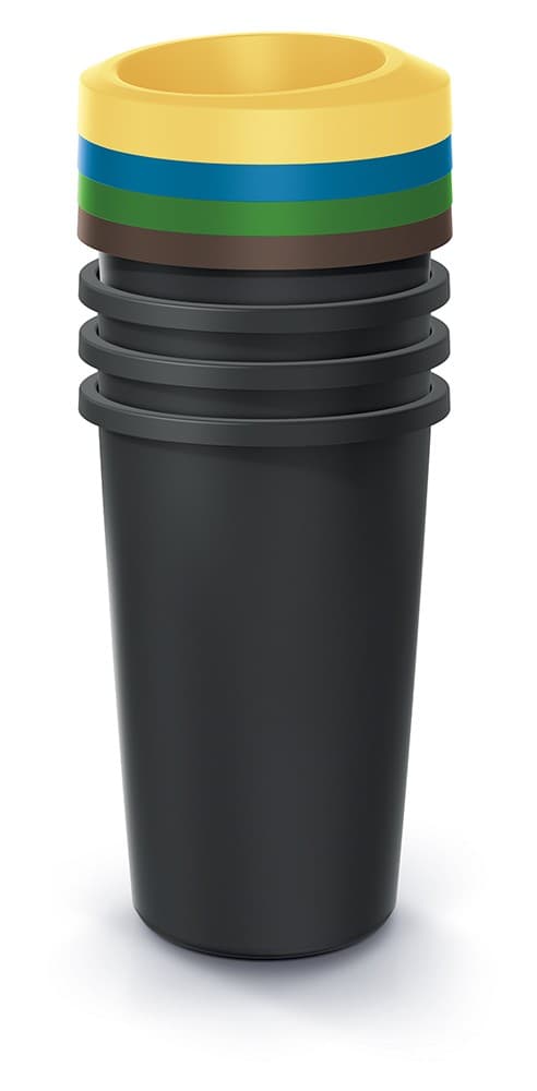 Sada odpadkových košov COMPACTO DROPA 4x 35 L čierna 1