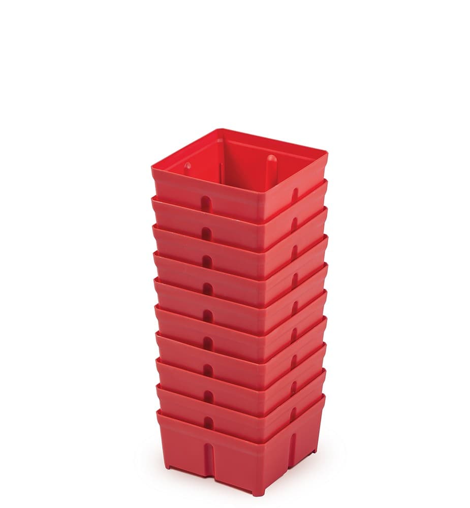 Súprava 10 plastových boxov na náradie TIGER BOX 10,5x10,5x5 cm červená