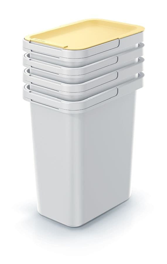 Set odpadkových košov SYSTEM 4x12 l popolavo šedý