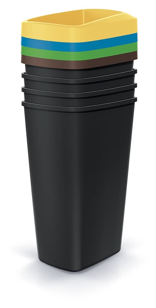 Sada odpadkových košov COMPACTO 4x45 L čierna 1