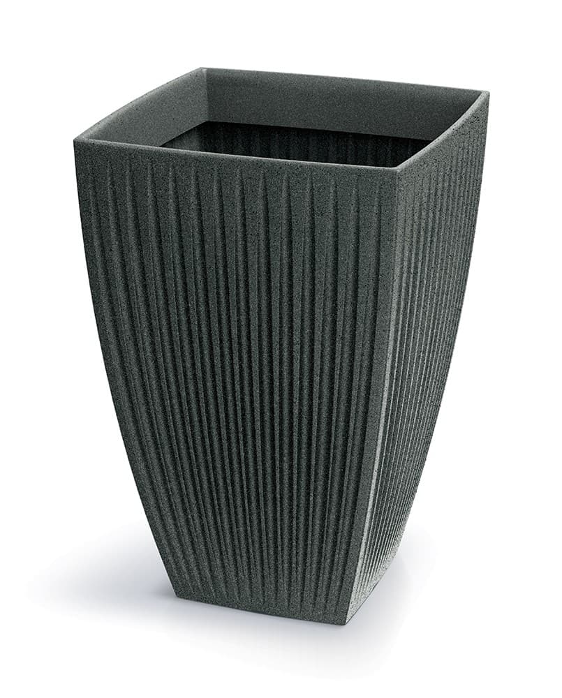 Vysoký kvetináč LATIE SQUAR I 40 cm granitovo čierny