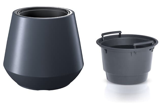 Kvetináč s vložkou HERO antracit 39,5cm
