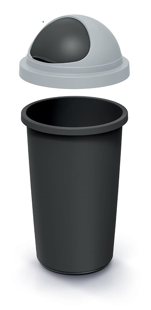 Odpadkový kôš COMPACTO ROLL 50 L čierny/svetlosivý 1