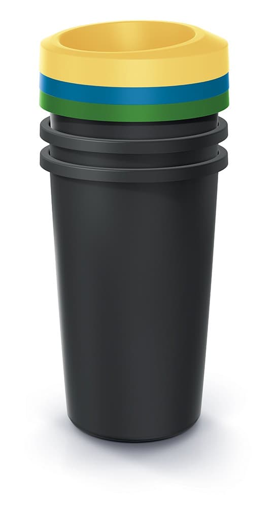 Súprava odpadkových košov COMPACTO DROPA 3x 35 L čierna 1