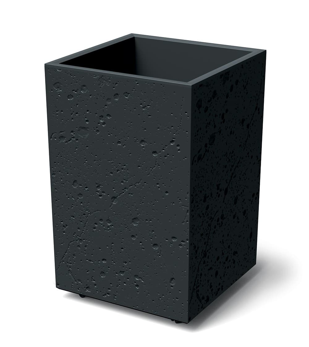 Plastový kvetináč SIERRAS SQUARE HIGH BETON EFFECT 38,5 cm čierny betón 1