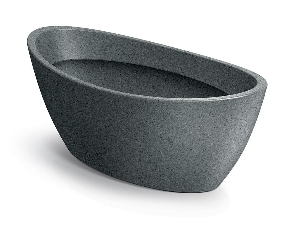 Plastový kvetináč ARIAS OVAL granitovo sivý 1